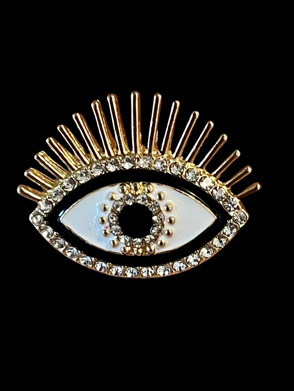 Watchful Eye Rhinestone & Enamel Brooch Pin | Mystical Statement Jewelry